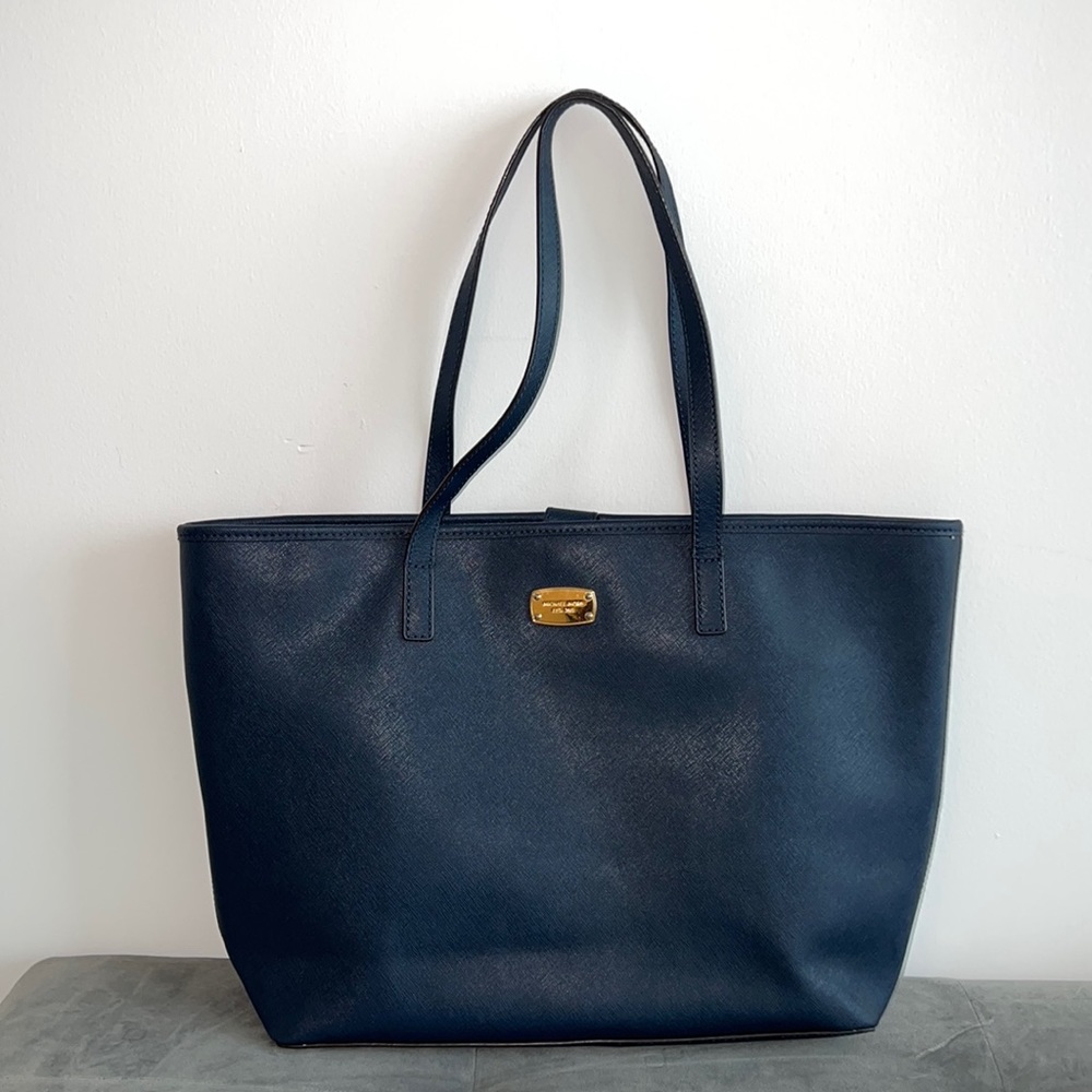 Michael Kors Tote Bag/Purse Blue Coated Canvas